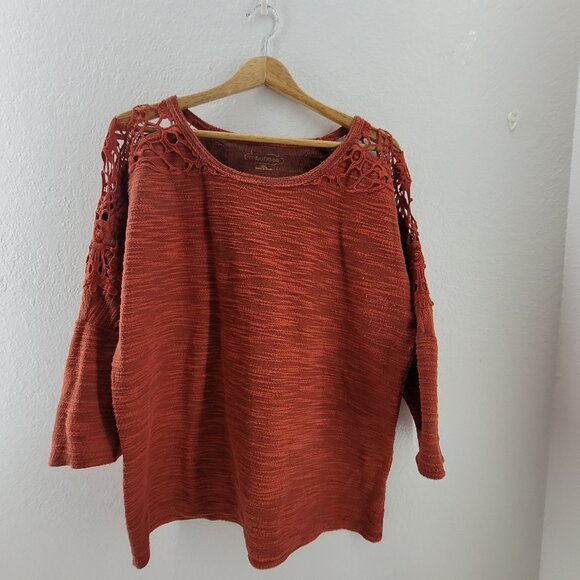 Maurices Tops - Maurices Top Women's XXL Rust Orange Knit 3/4 sleeve Cotton